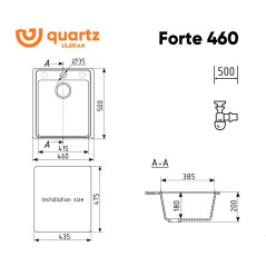 Мойка ULGRAN Quartz Forte 460-02 лен