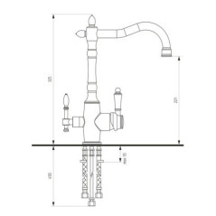 Cмеситель ULGRAN Quartz UQ-018 бронза