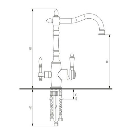 Cмеситель ULGRAN Quartz UQ-018 бронза