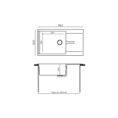 TOLERO GELCOAT Costa-862 мойка, цвет  Серый