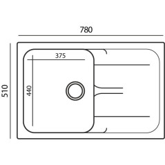 TOLERO GELCOAT ALTO-780 мойка, цвет Крем брюле