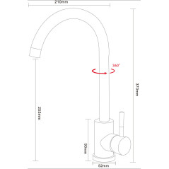 ARONA Смеситель ARM 202 BLACK PVD