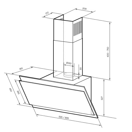 LEX FURIA 900 Ivory вытяжка