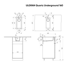 Мойка ULGRAN Quartz Undergraund 160-06 трюфель
