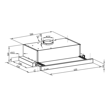 LEX HOGAN G 600 (1M) GREY вытяжка