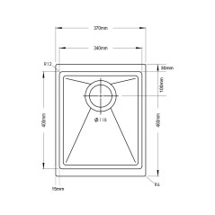 Кухонная мойка TopZero Maria Graphite (370x460-55)