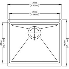 кухонная мойка TopZero Miranda Graphite (530x460-55)