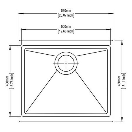 кухонная мойка TopZero Miranda Graphite (530x460-55)