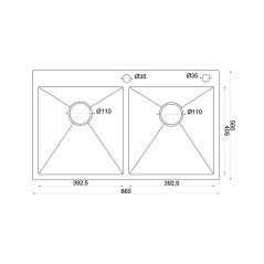 Мойка ARONA ARS 860*505.20 GOLD PVD