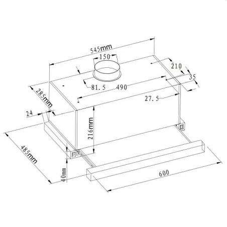EVELUX Вытяжка Tel 60 WG