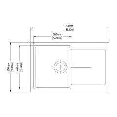 Кухонная мойка TopZero Stella Graphite (790x500-55)