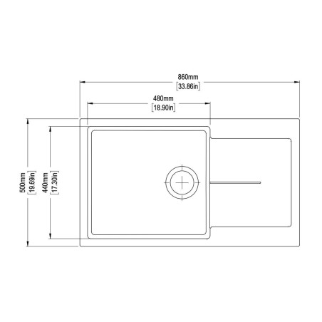 Кухонная мойка TopZero Sylvia Graphite (860x500-55)