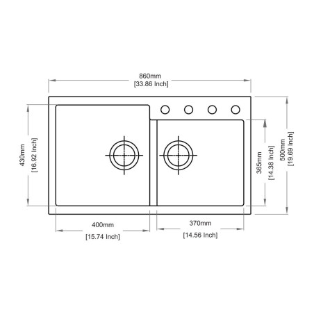 Кухонная мойка TopZero Olivia Graphite (860x500-55)
