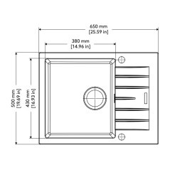 Кухонная мойка TopZero Alice Graphite (650x500-55)