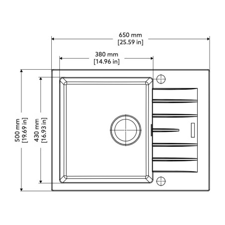 Кухонная мойка TopZero Alice Graphite (650x500-55)