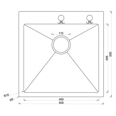 Мойка ARONA ARS 500*505 BLACK DECOR PVD NANO