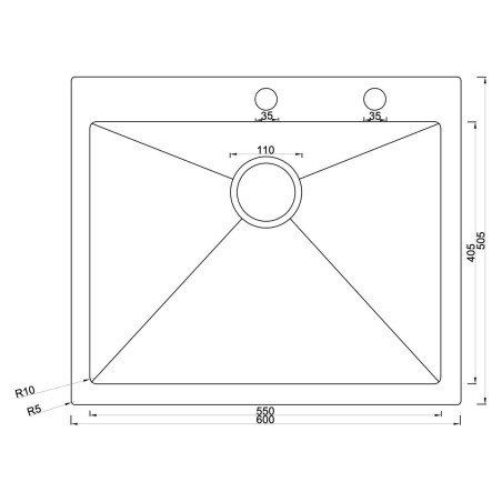 Мойка ARONA ARS 600*505 BLACK DECOR PVD NANO