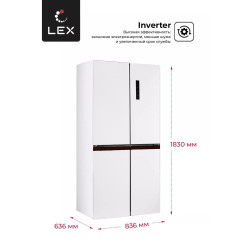 LEX LCD 505 WGlD - холодильник серии Cross Door
