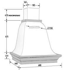 Вытяжка БАРБАРА 60 ПСВ БУК/БЕЛЫЙ МУАР мощ900м EMA ITALY