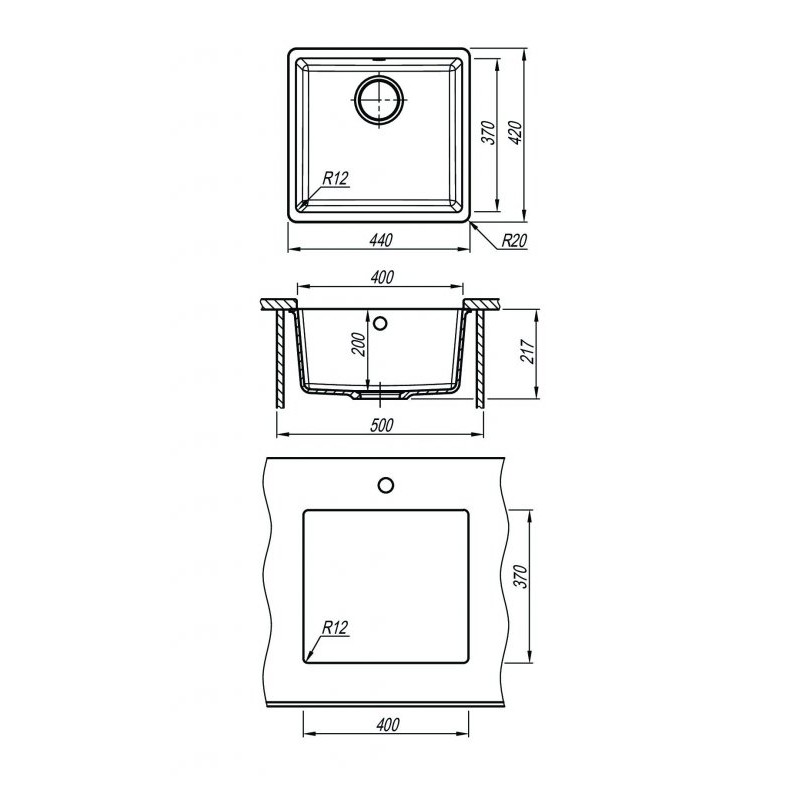 Флорентина ВЕГА 400 цвет ПЕСОЧНЫЙ Мойка кухонная