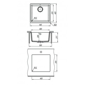 Флорентина ВЕГА 400 цвет ШАМПАНЬ Мойка кухонная