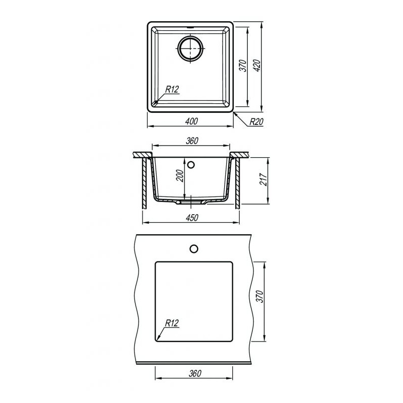Флорентина ВЕГА 360 цвет БЕЖЕВЫЙ Мойка кухонная