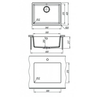 Флорентина ВЕГА 500 цвет КОРИЧНЕВЫЙ Мойка кухонная