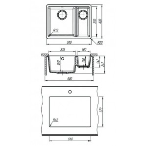 мойка кухонная флорентина вега 335/160 цвет коричневый
