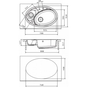Флорентина СЕЛЕНА 780 ЦВЕТ ПЕСОЧНЫЙ Мойка Кухонная