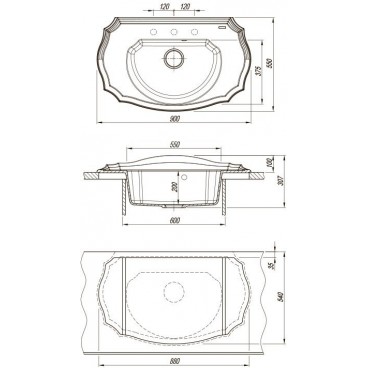 Флорентина ЭМИЛИЯ ЦВЕТ ГРЕЙ Мойка Кухонная
