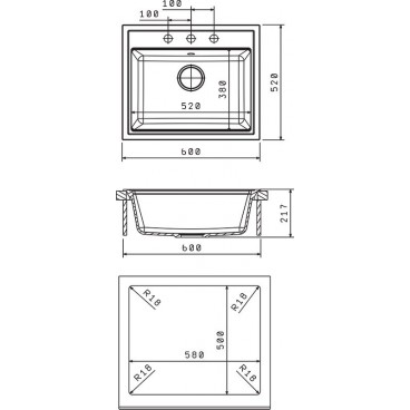 Флорентина ЛИПСИ 600 ЦВЕТ КАПУЧИНО Мойка кухонная