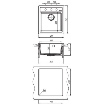 Флорентина  ЛИПСИ 460 ЦВЕТ ПЕСОЧНЫЙ Мойка Кухонная