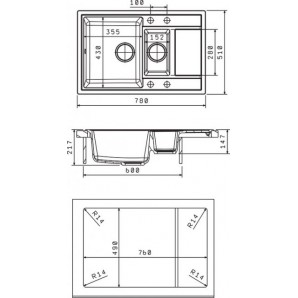 мойка кухонная флорентина липси 780 к цвет бежевый