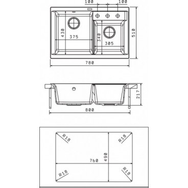 Флорентина КАССИ 780 цвет КАПУЧИНО Мойка кухонная