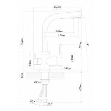 Смеситель Florentina Арес цвет грей