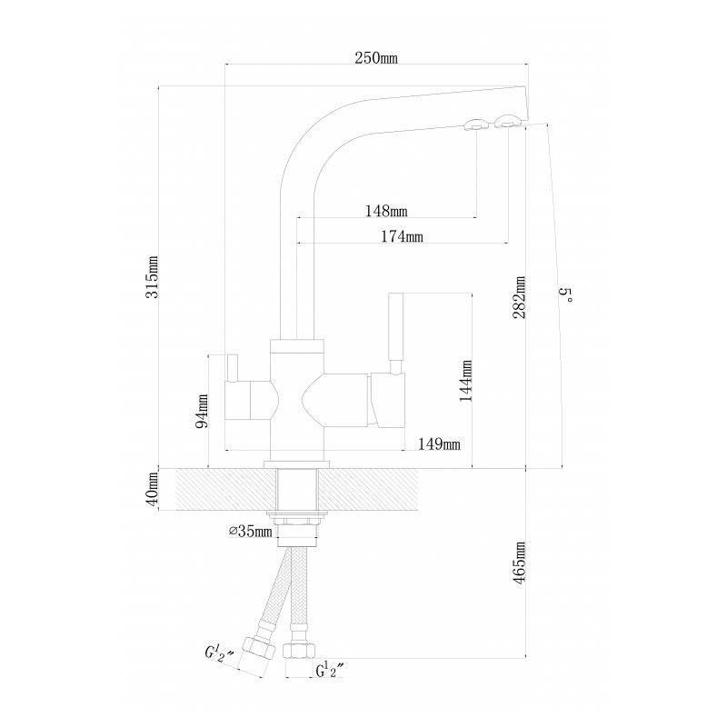 Смеситель Florentina Арес цвет коричневый Смеситель Florentina Арес цвет коричневый