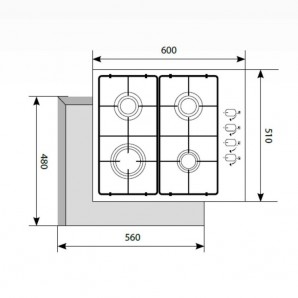 LEX GVS 644-1 IX газовая варочная панель