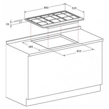 KORTING газовая варочная поверхность HGG 985 CTW