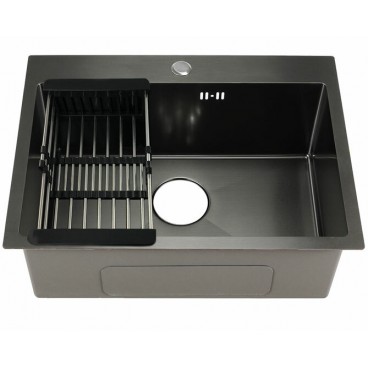 мойка кухонная FABIA PROFI 600x500 ГРАФИТ +корзина, нерж.сталь