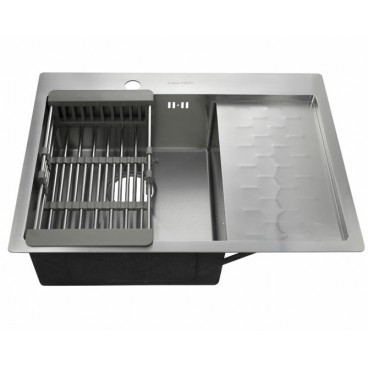 мойка кухонная FABIA PROFI 630x500 ЛЕВАЯ +корзина, нерж.сталь