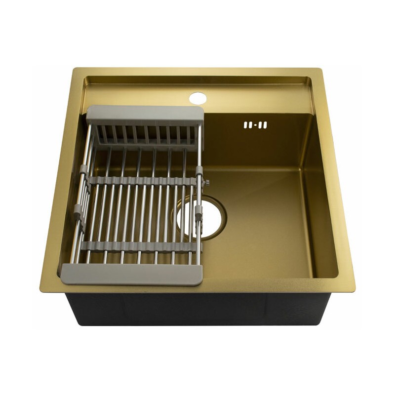 FABIA PROFI 500x500 ЗОЛОТО +корзина, Мойка кухонная FABIA PROFI 500x500 ЗОЛОТО +корзина, Мойка кухонная