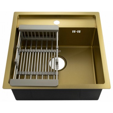 мойка кухонная FABIA PROFI 500x500 золото +корзина, нерж.сталь