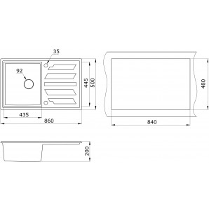 Мойка Granula GR-8601, 860х500мм.