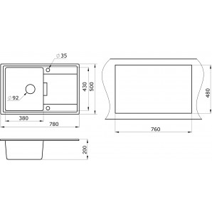Мойка Granula GR-7804, 780х500мм.