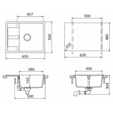 Мойка Schock OPTIMA 50D Max баварский камень 650х500