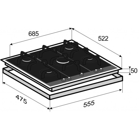 KORTING газовая варочная HGG 785 CTW