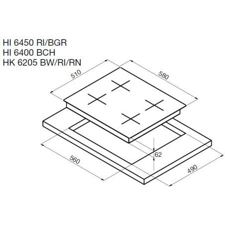 KORTING электрическая варочная HK 6205 RN