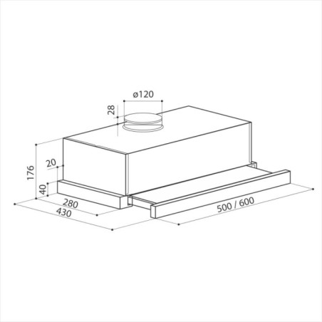 LEX HUBBLE 2M 600 INOX вытяжка