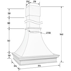 (Изготавливается 30 раб дней) Вытяжка ЭСТЕР ОСТРОВНАЯ мощ.900 ДУБ/слон. кость EMA ITALY