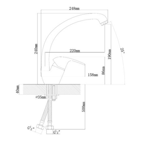 Кухонный смеситель TopZero WIX 202 SS